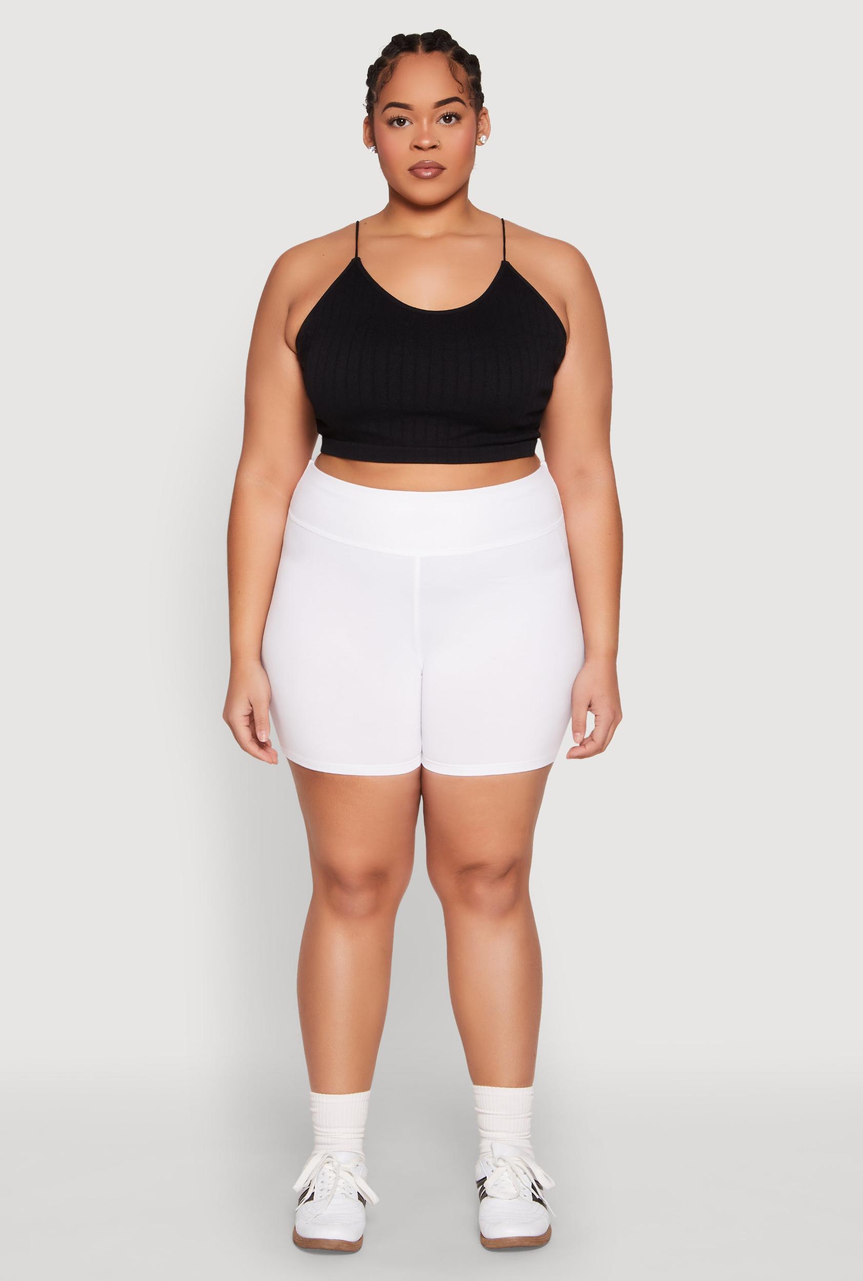 Womens Plus Size High Waist Bike Shorts Product Image