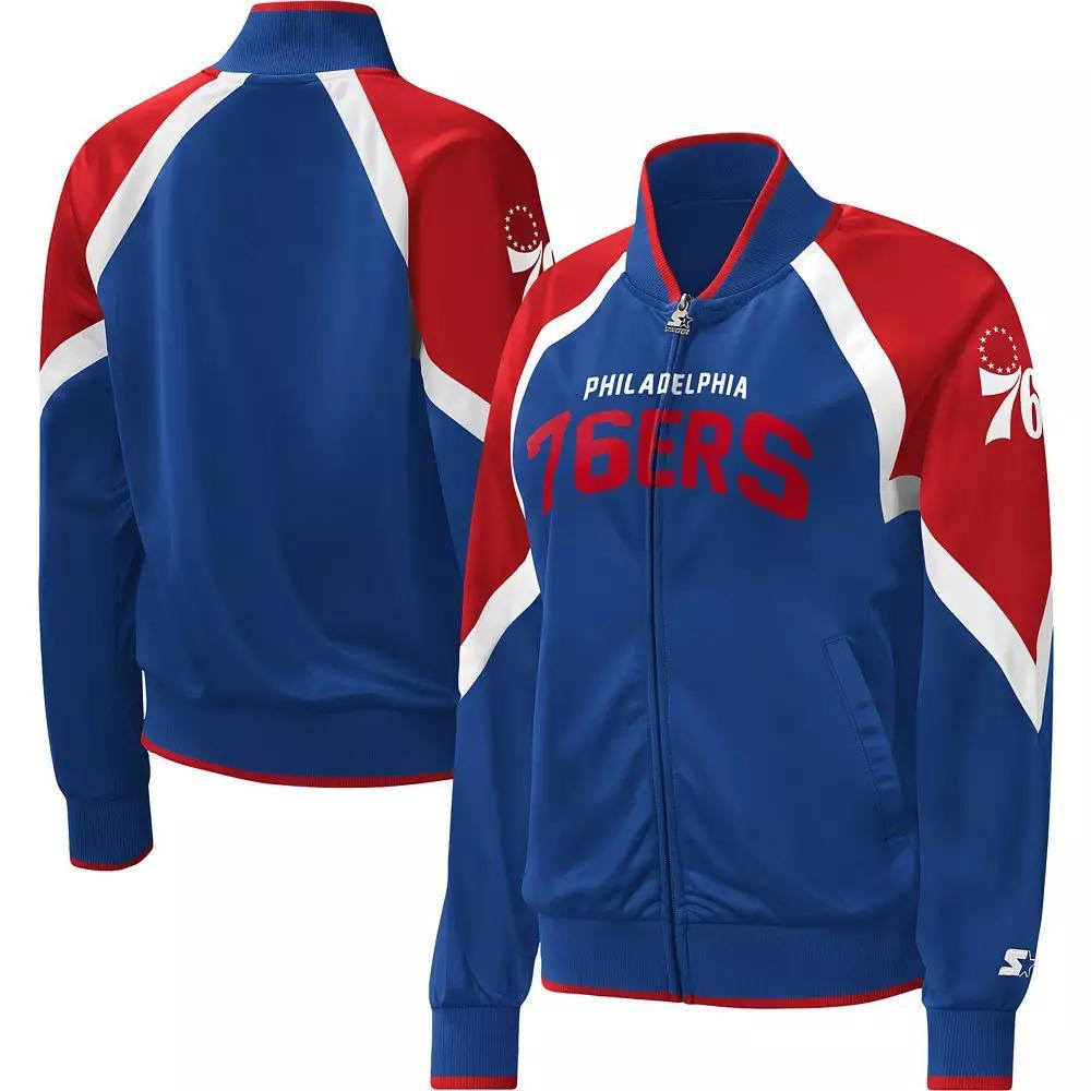 Women's Starter Royal Philadelphia 76ers Slam Dunk Raglan Full-Zip Track Jacket, Size: Large, 76r Blue Product Image