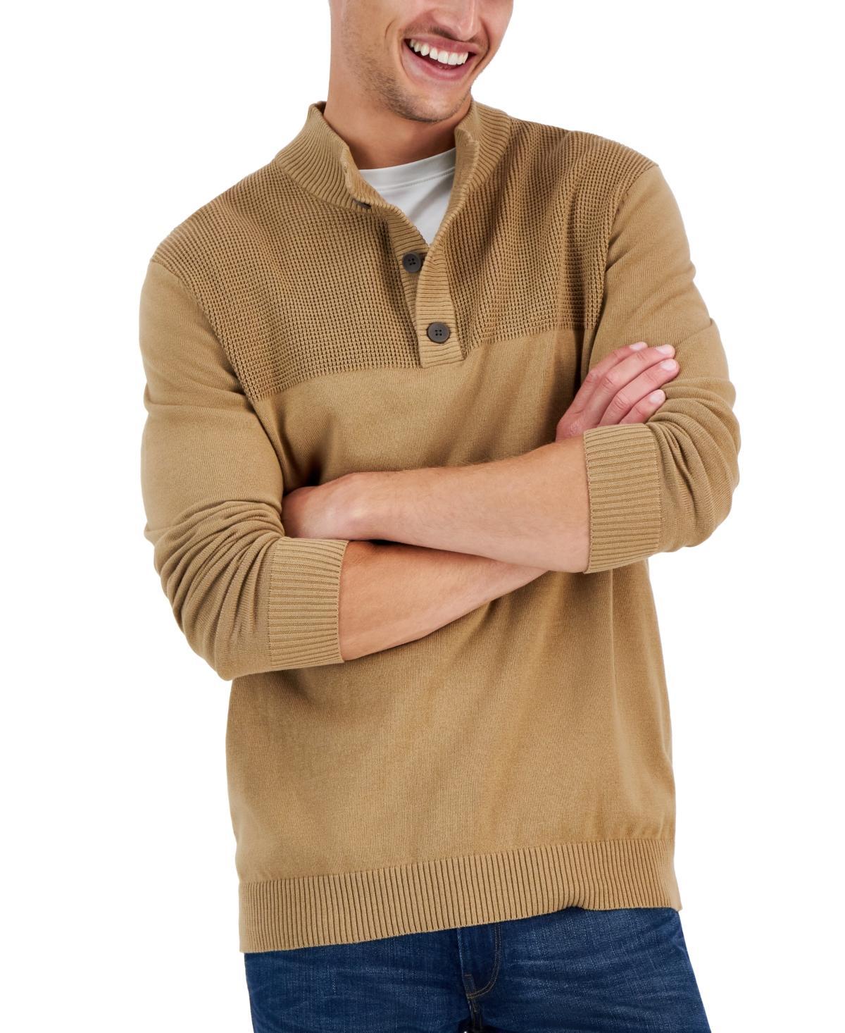 Club Room Mens Button Mock Neck Sweater, Created for Macys Product Image