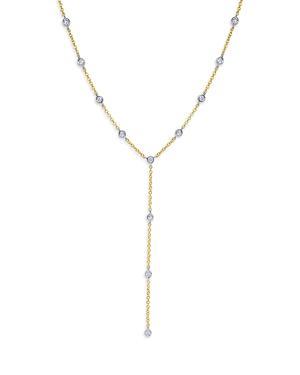 Meira T 14K White & Yellow Gold Diamond Bezel Lariat Necklace, 18 Product Image