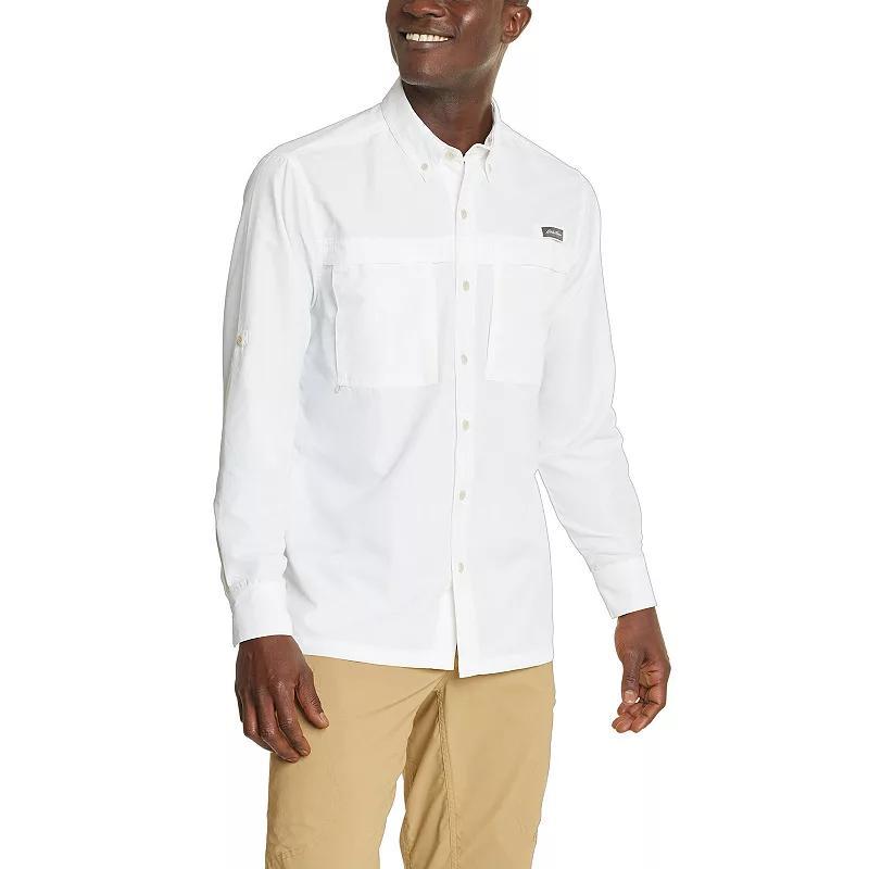 Big & Tall Eddie Bauer Ripstop Guide Long Sleeve Button Down Shirt, Men's, Size: XL Tall, White Product Image