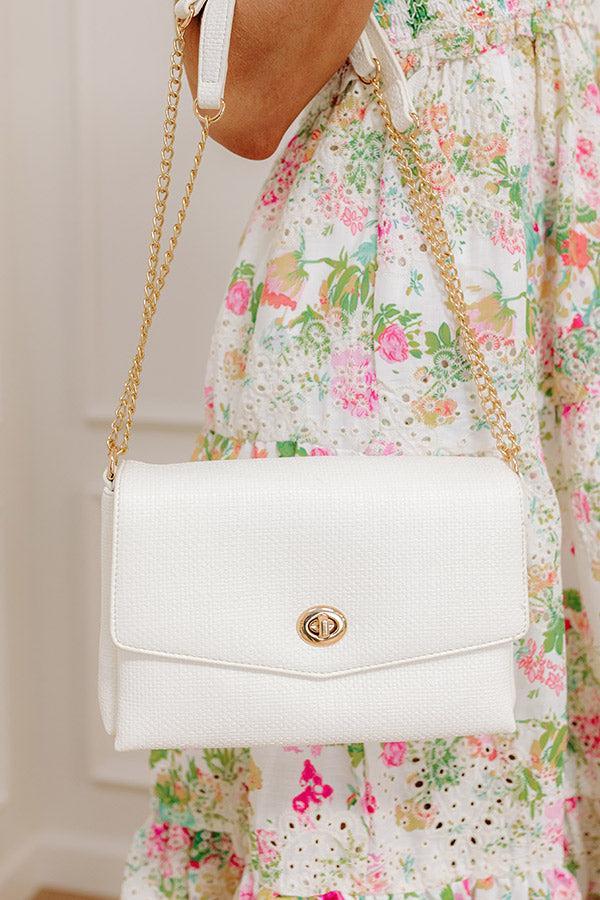 The Grace Faux Leather Crossbody in White Product Image