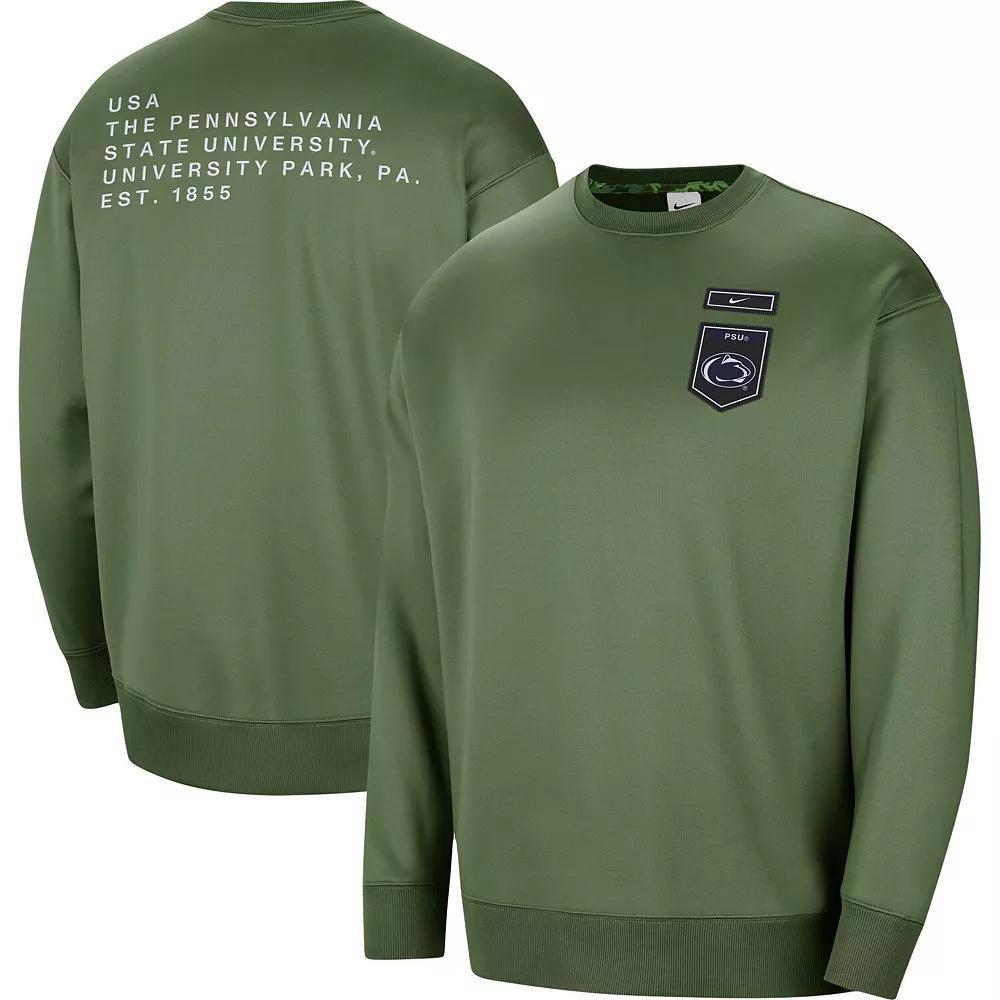 Women's Nike Olive Penn State Nittany Lions Military Collection All-Time Performance Crew Pullover Sweatshirt, Size: XS, Team Product Image