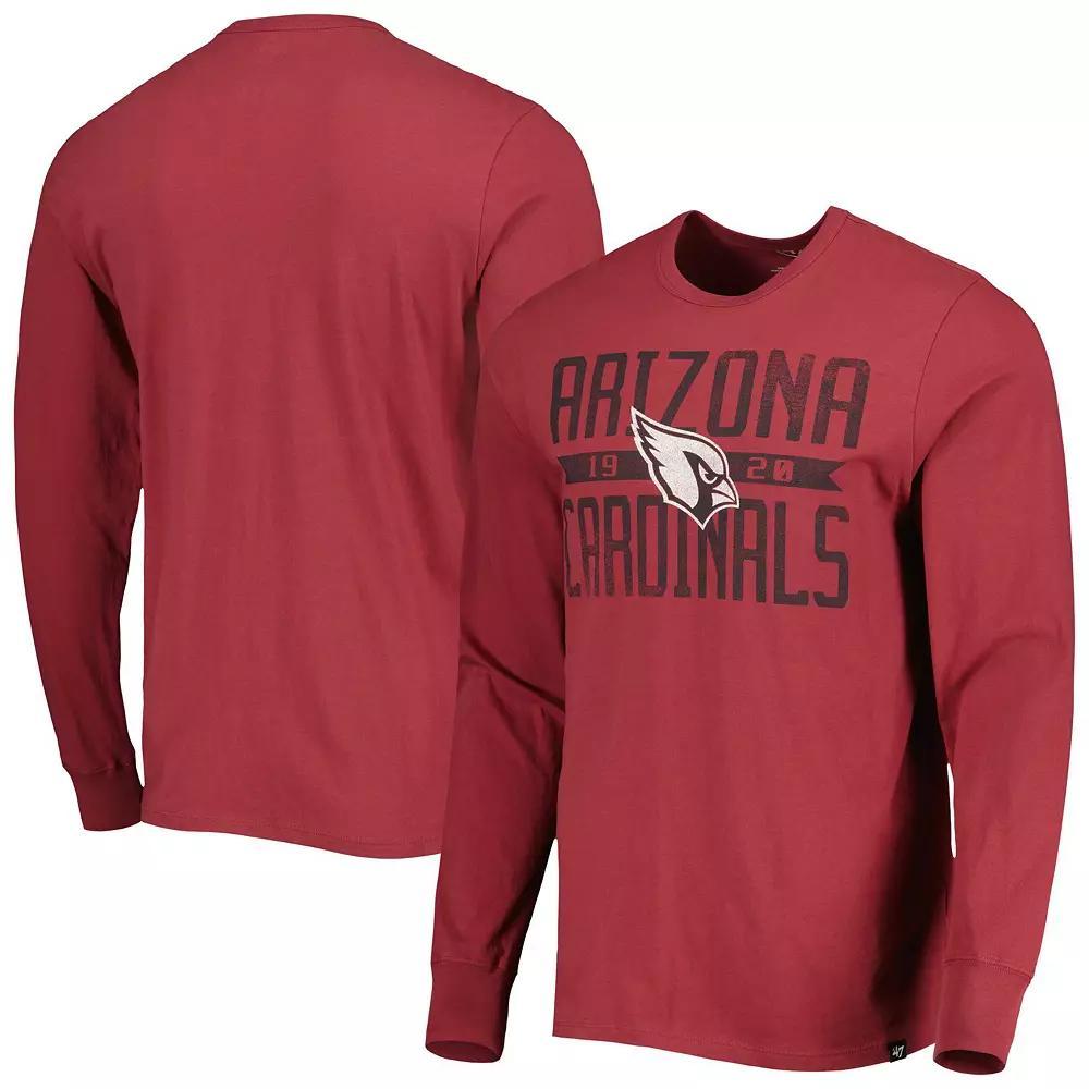 Men's '47 Cardinal Arizona Cardinals Brand Wide Out Franklin Long Sleeve T-Shirt, Size: XL, Red Product Image