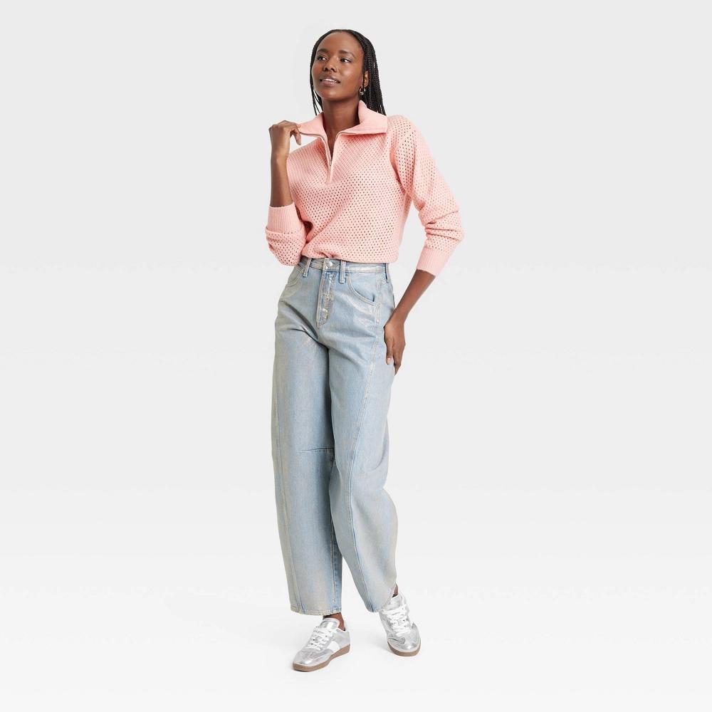 Womens Quarter Zip Collared Pullover Sweater - Universal Thread XS Product Image
