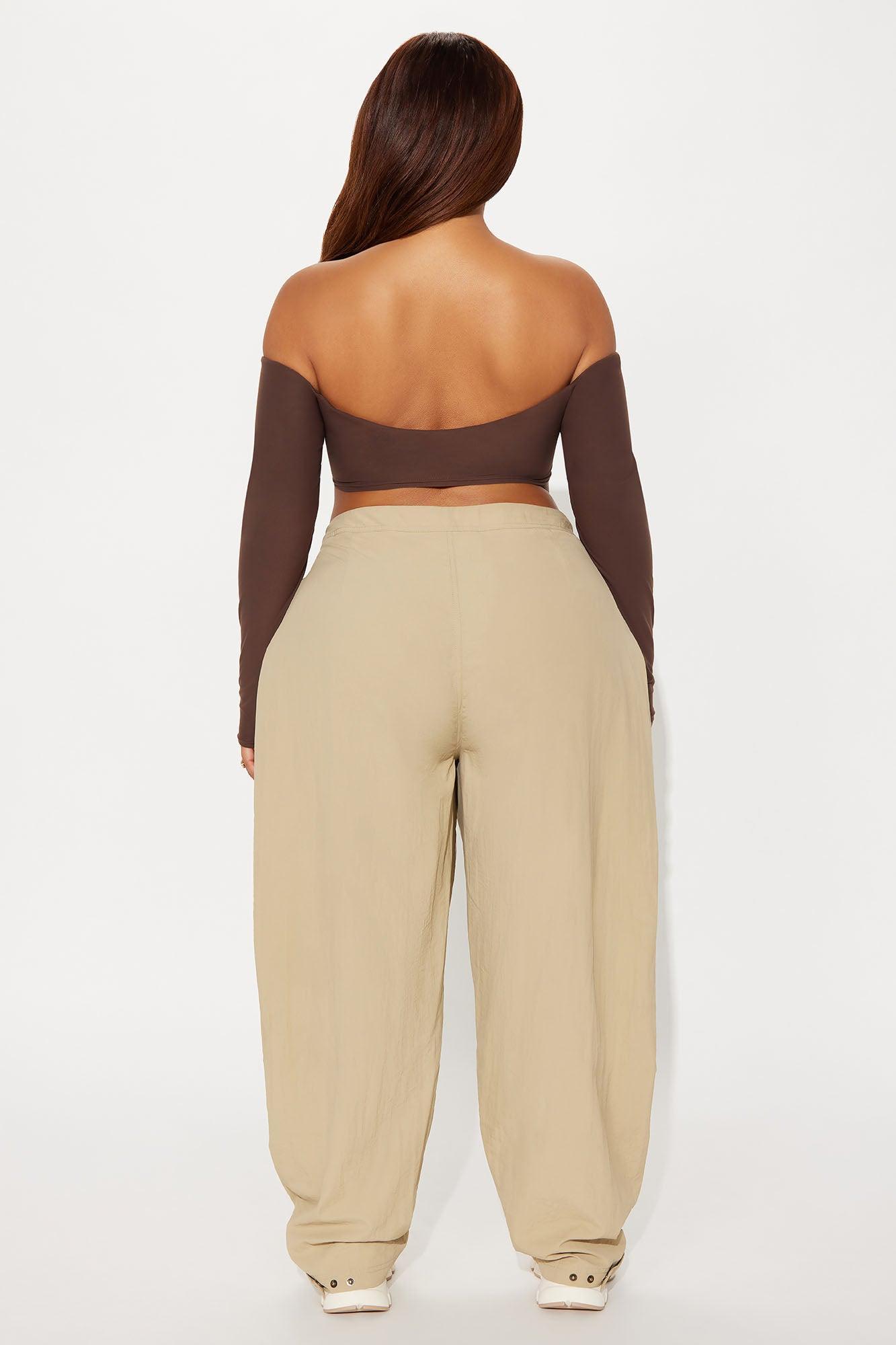 Second Skin Off Shoulder Cropped Top - Chocolate Product Image