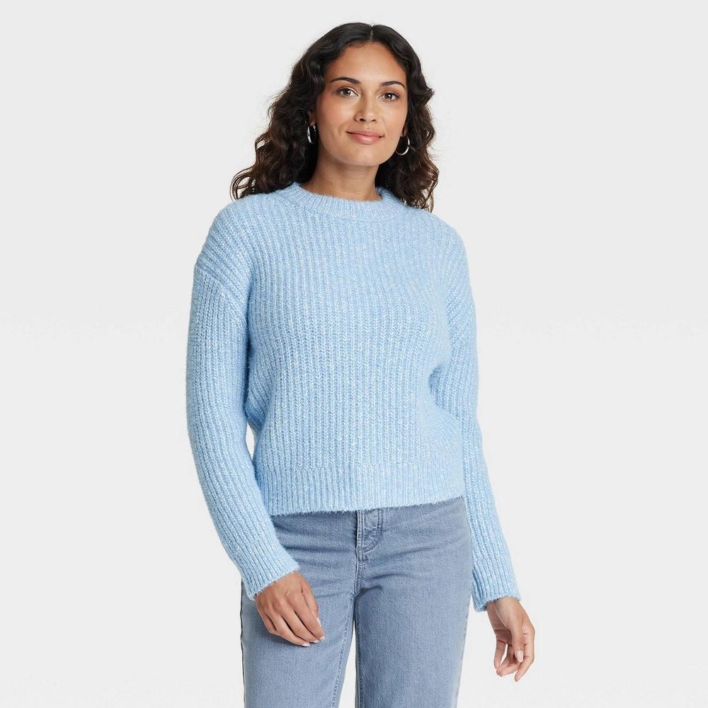Womens Crewneck Pullover Sweater - Universal Thread Blue L Product Image