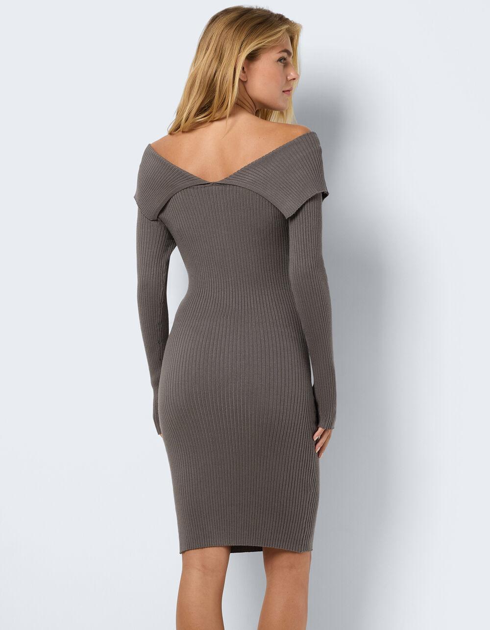 NOISY MAY Juliet Off The Shoulder Womens Dress - GRAY Product Image
