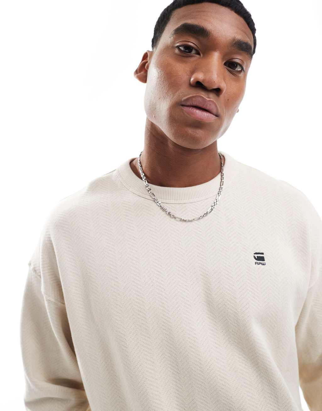 G-Star sweatshirt in off white with back print Product Image