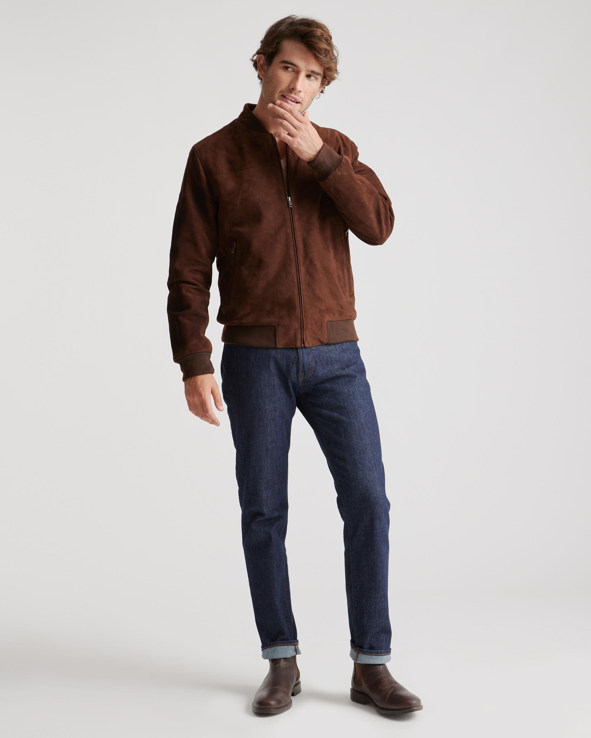 Quince | Men's 100% Suede Bomber Jacket Size XL, Suede Leather Product Image
