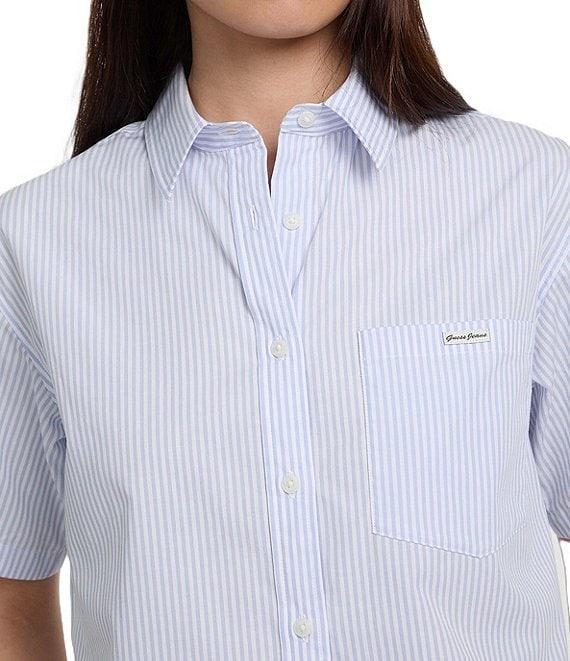 Guess Striped Boxy Poplin Shirt Product Image