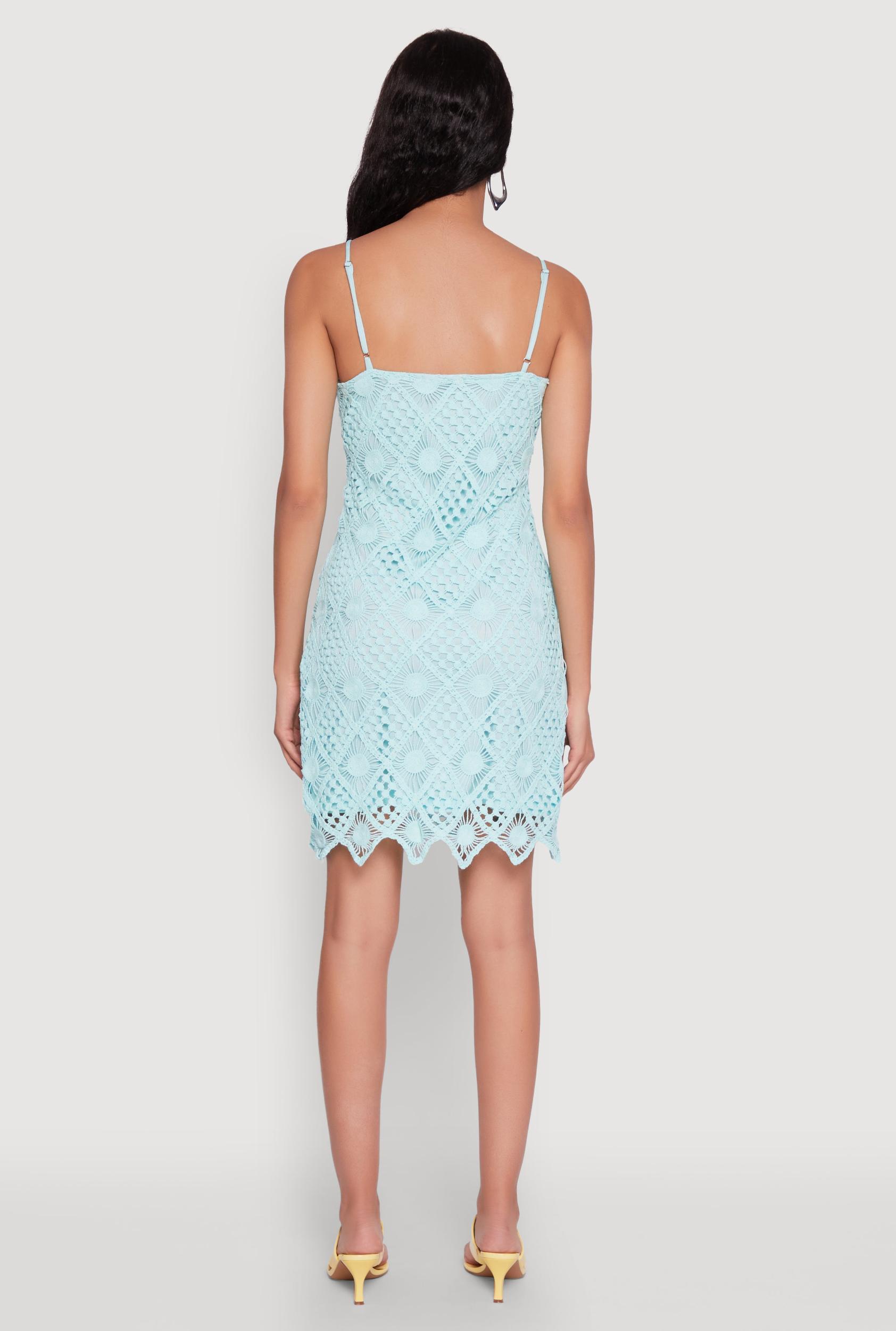 Trendy Patterned Crochet Sleeveless Dress Female Product Image