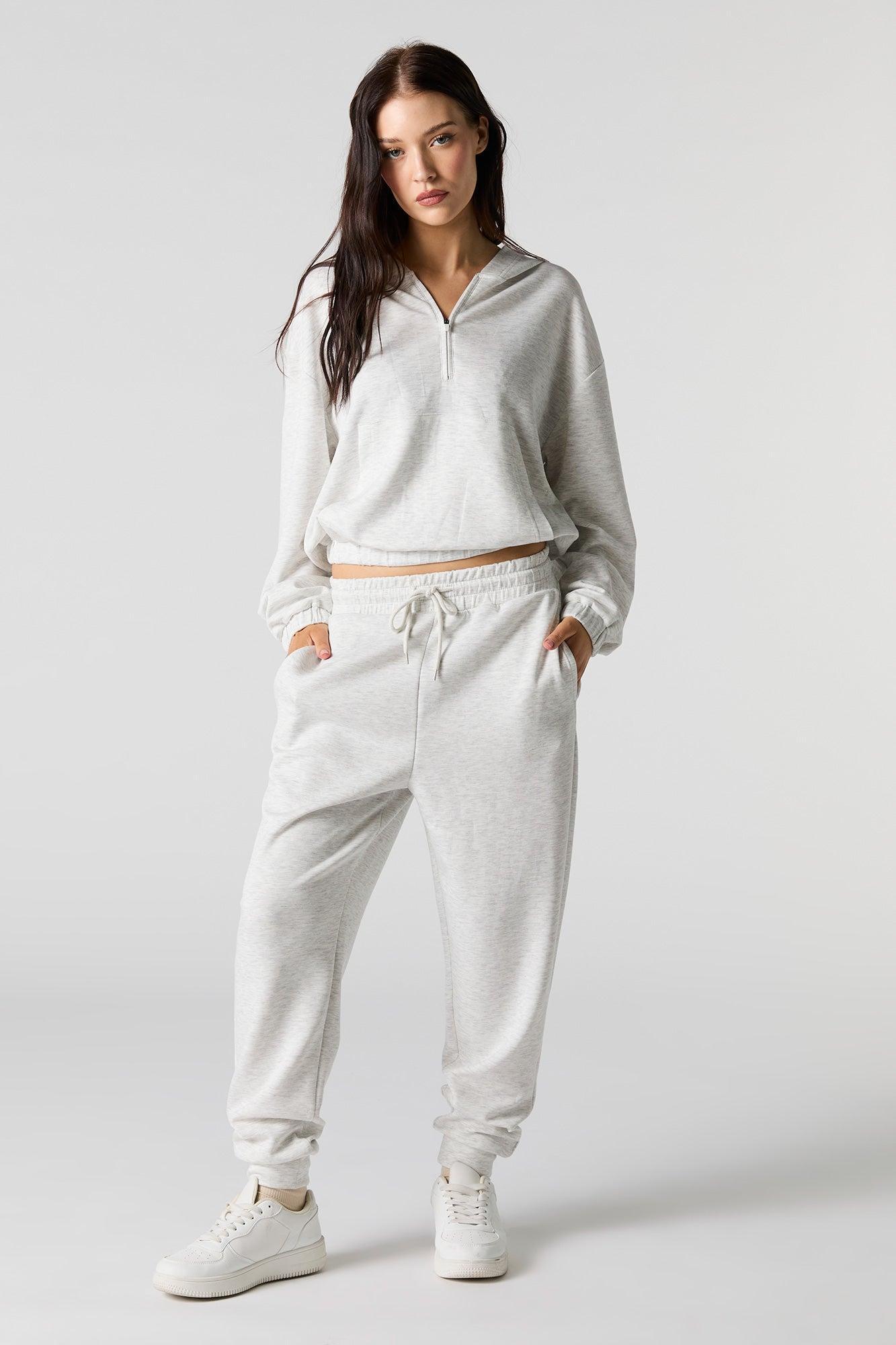 Active Quarter Zip Cinched Fleece Hoodie Female Product Image