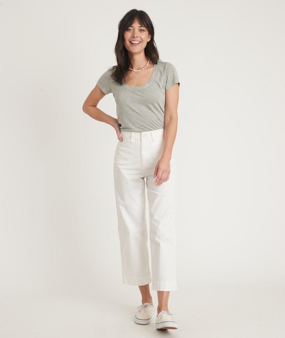 Scoop Neck Tee in Vetiver Product Image
