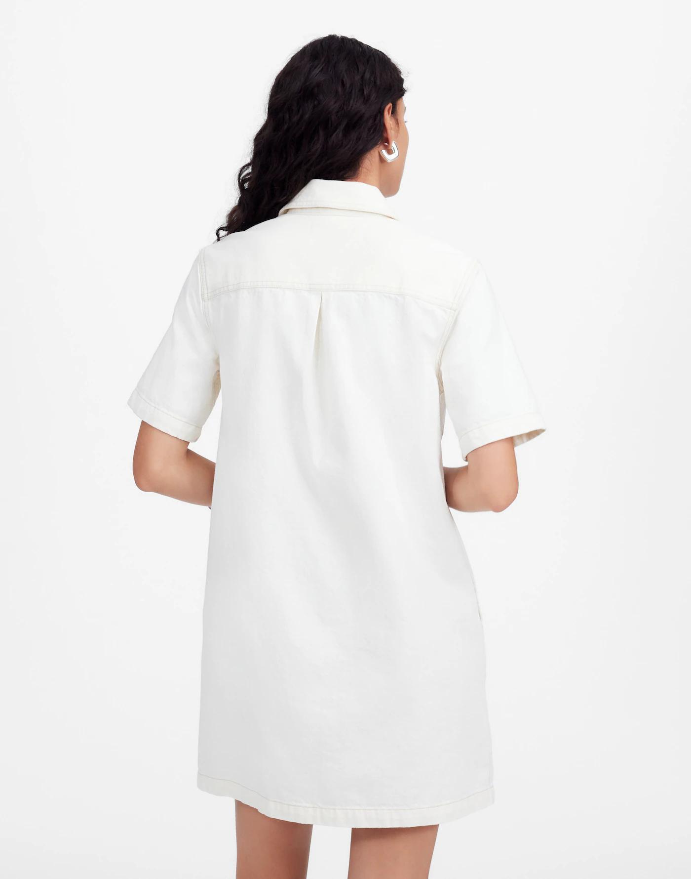 Denim Boxy Shirtdress in Vintage Canvas Product Image