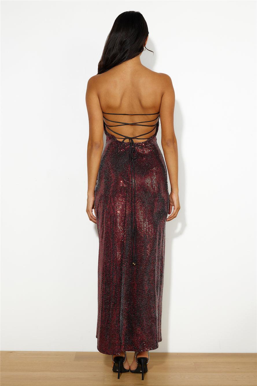 Disco Feeling Maxi Dress Red Product Image