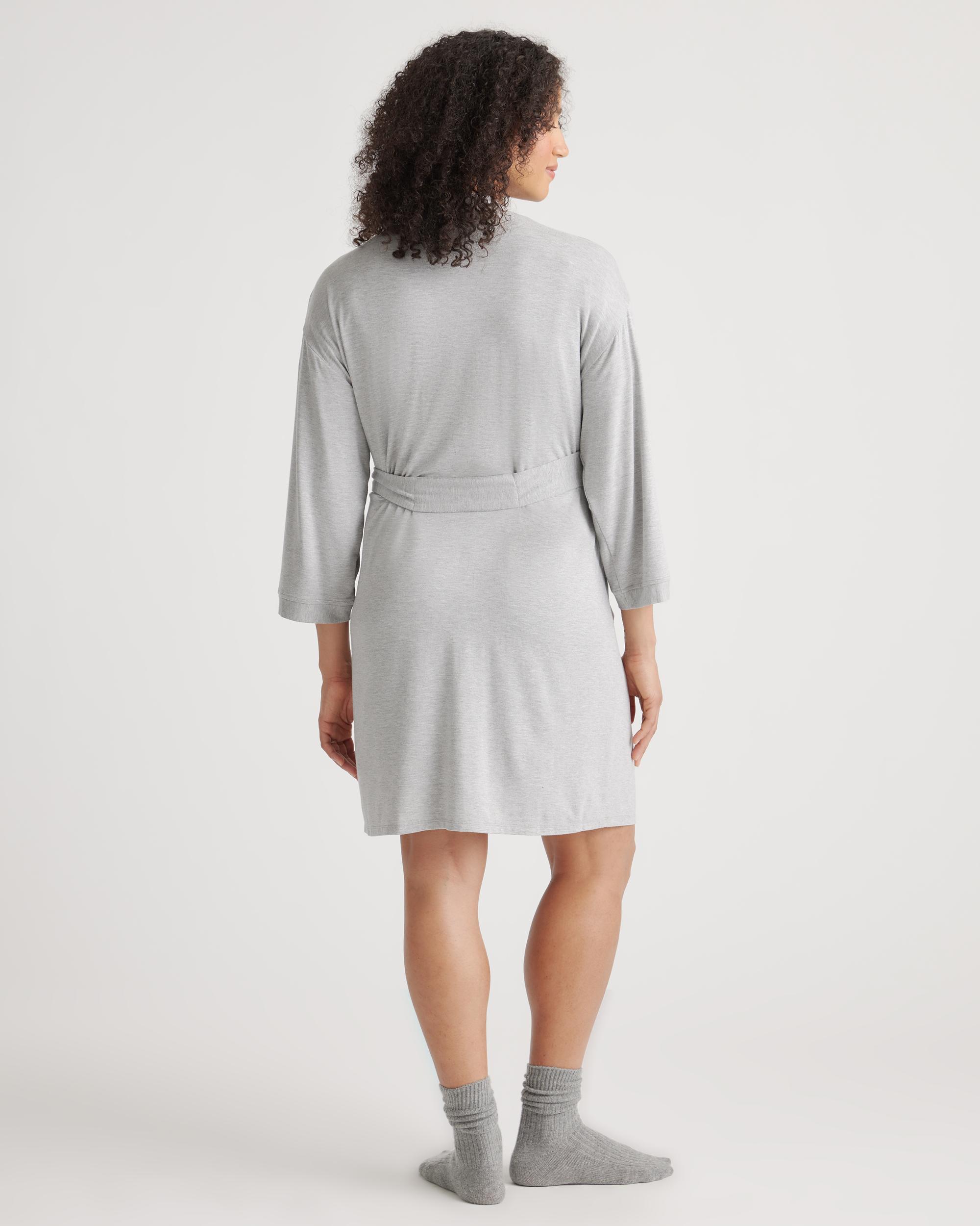 Quince | Women's Bamboo Jersey Maternity & Nursing Button Front Nightgown and Robe Set Size XL Product Image