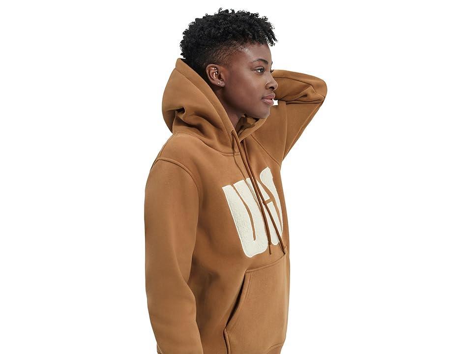 Womens UGG® Rey UGGfluff™ Logo Hoodie Plaster Product Image