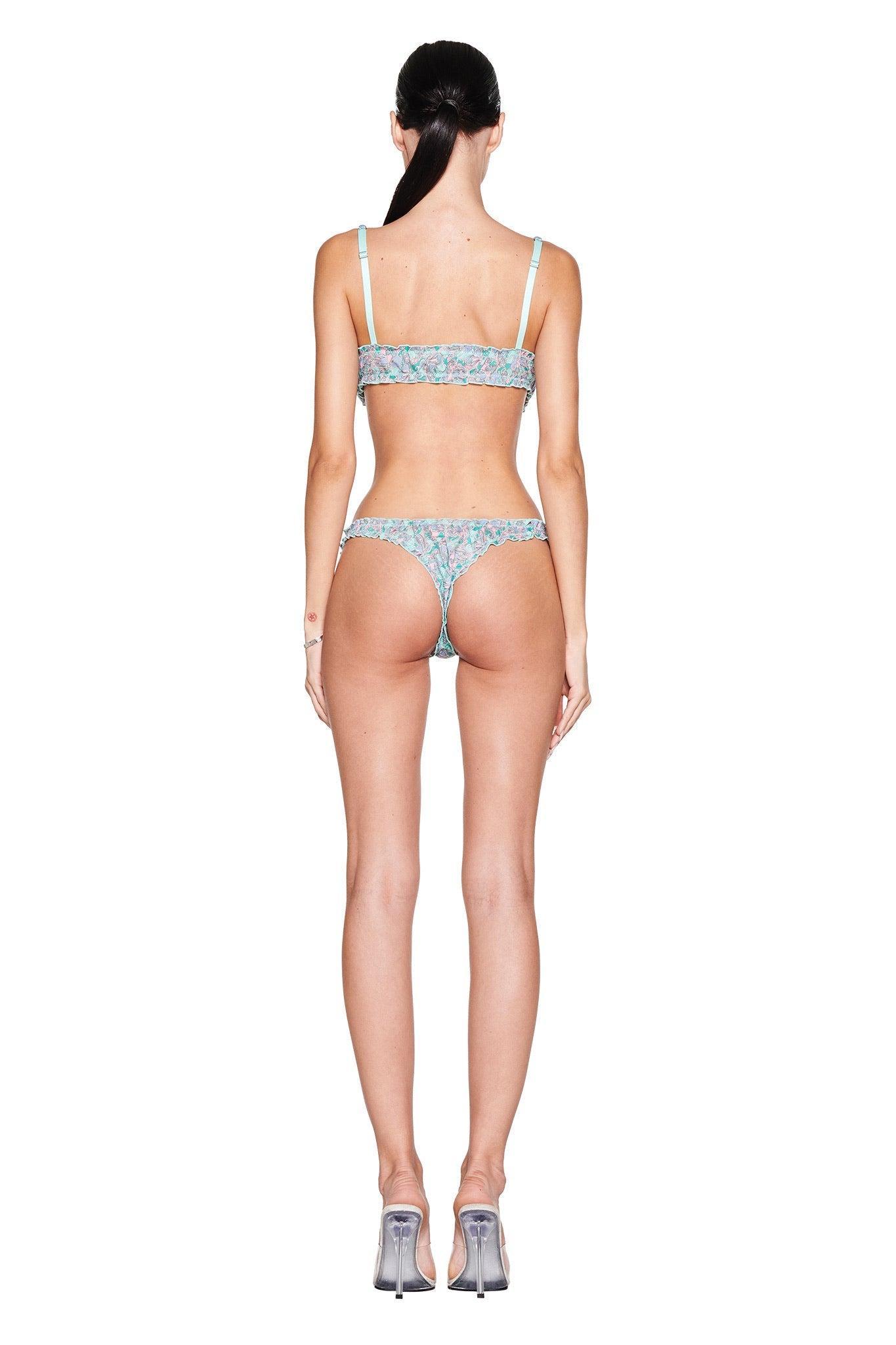 JEAN BRALETTE SET - TEAL BUTTERFLY BLOOM Product Image