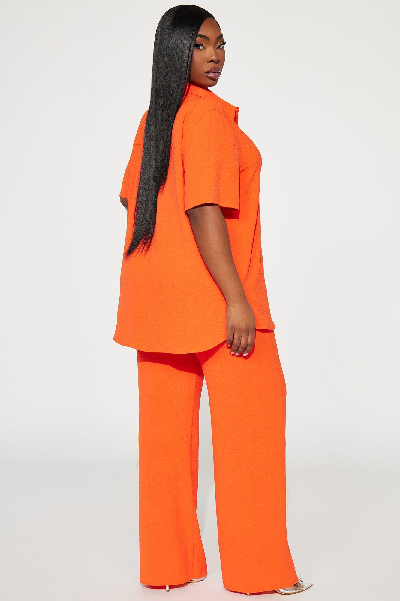 Makenzie Short Sleeve Pant Set - Orange Product Image