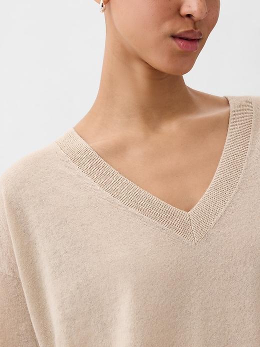 24/7 Split-Hem Linen-Blend Sweater Product Image