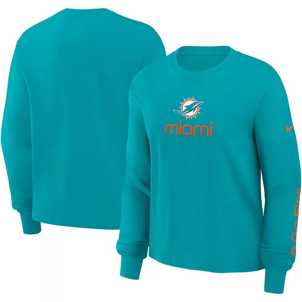 Miami Dolphins Boxy Nike Women's NFL Long-Sleeve T-Shirt Product Image