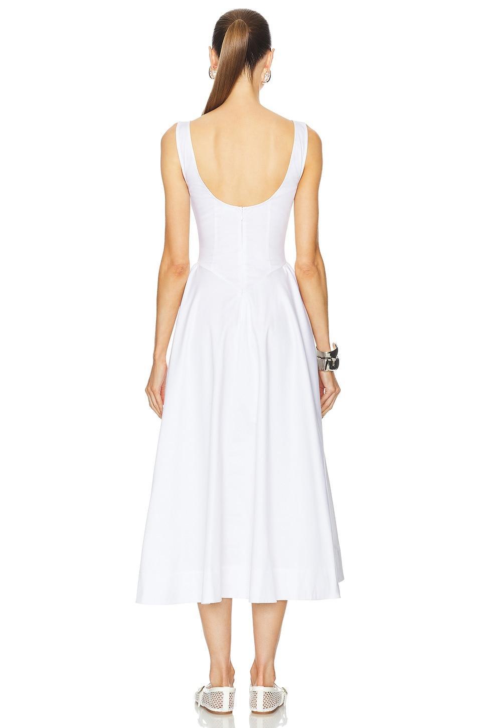 Stretch Cotton Sateen Midi Dress Helsa Product Image