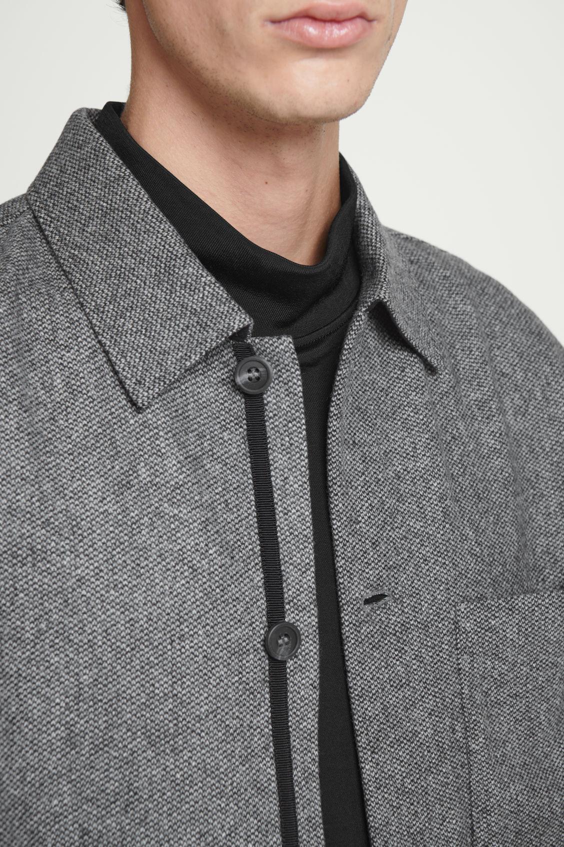 TEXTURED WOOL-BLEND OVERSHIRT Product Image