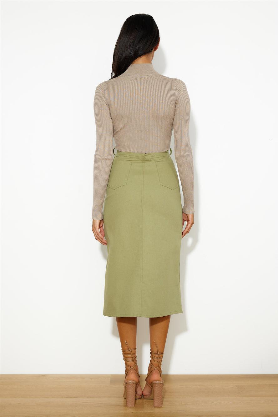 In Or Out Knit Crop Top Brown Product Image
