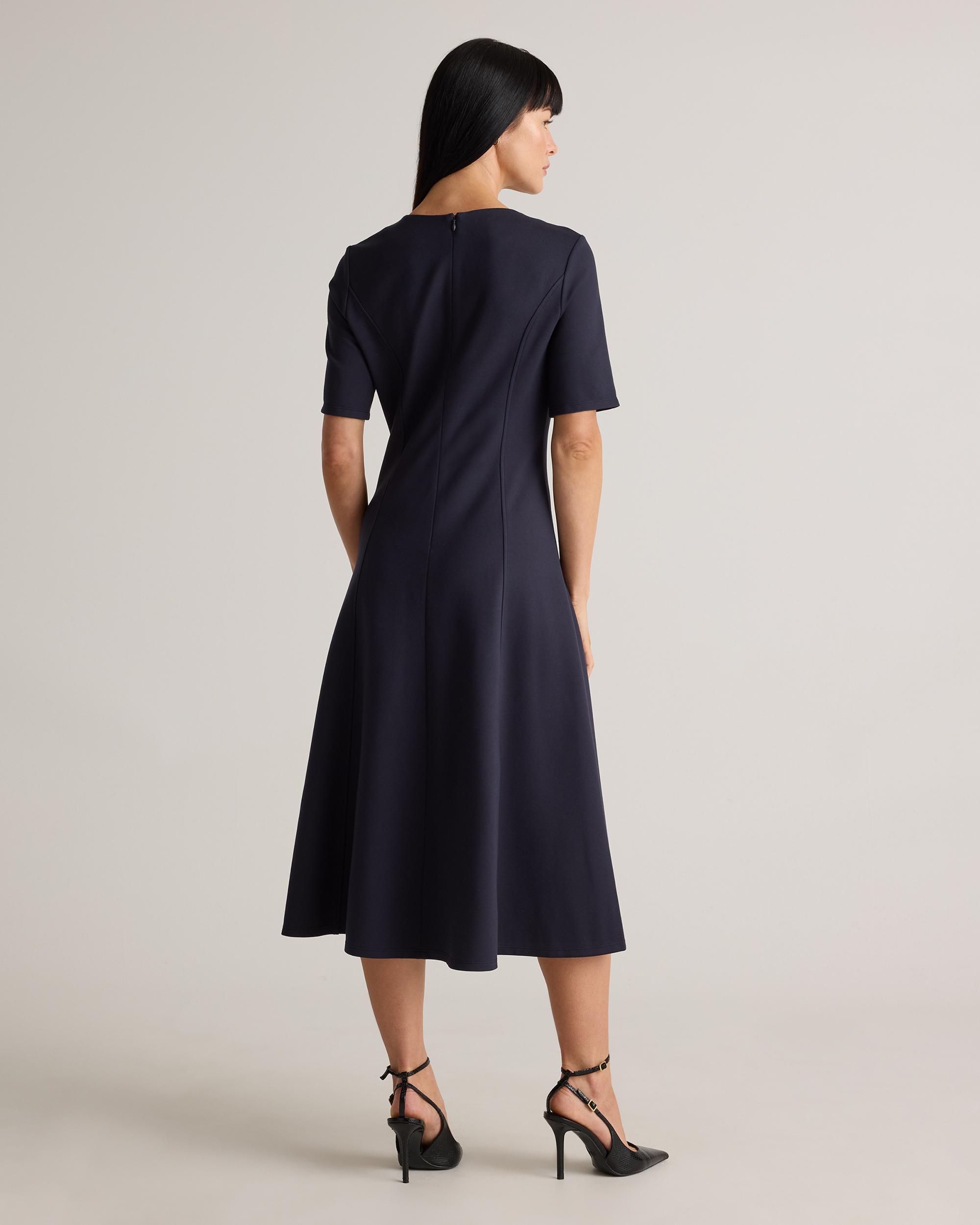 Quince | Women's Ultra-Stretch Ponte Short Sleeve Midi Dress Rayon Product Image