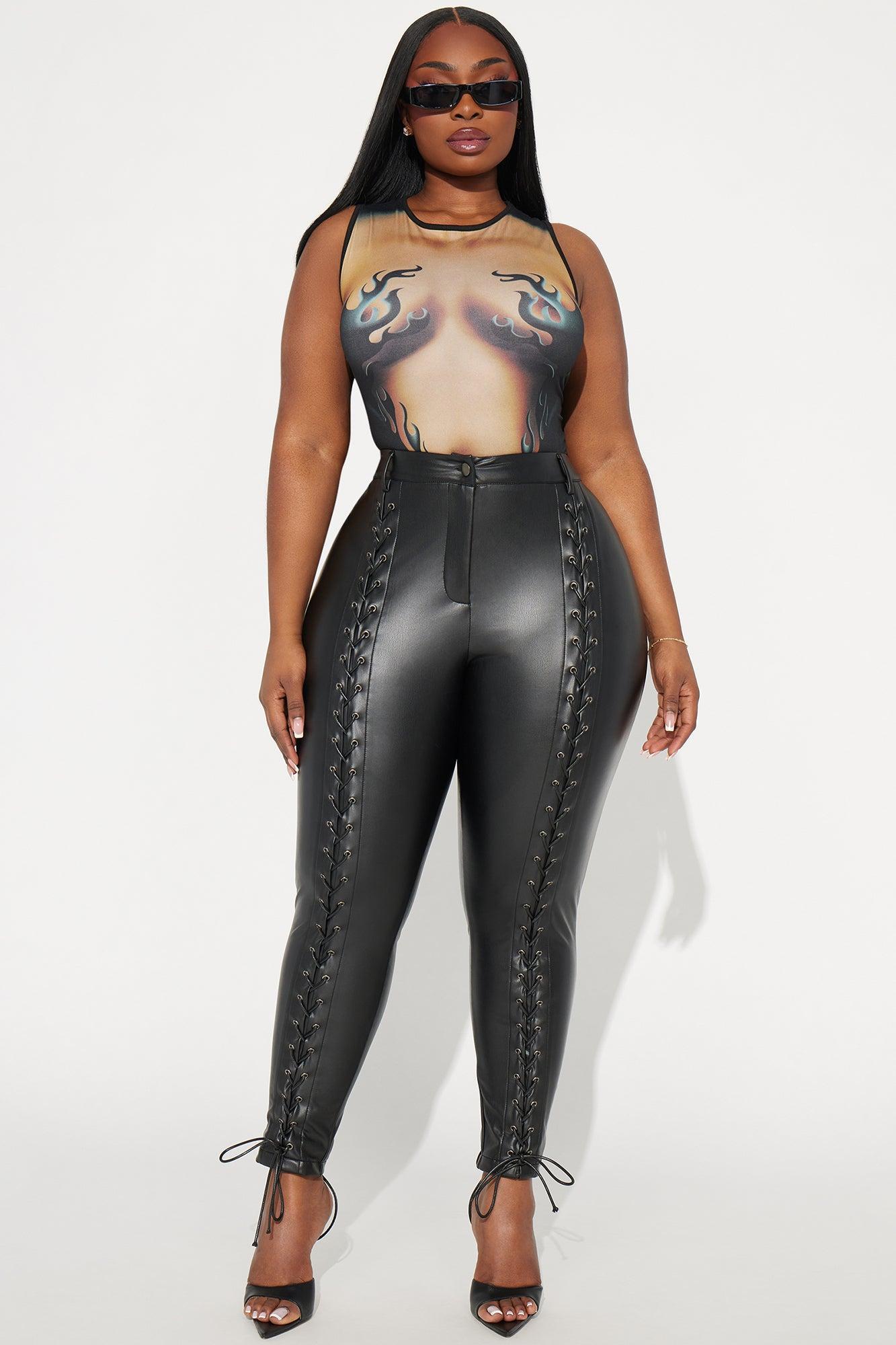 Seeking Pleasure Faux Leather Skinny Pant - Black Product Image
