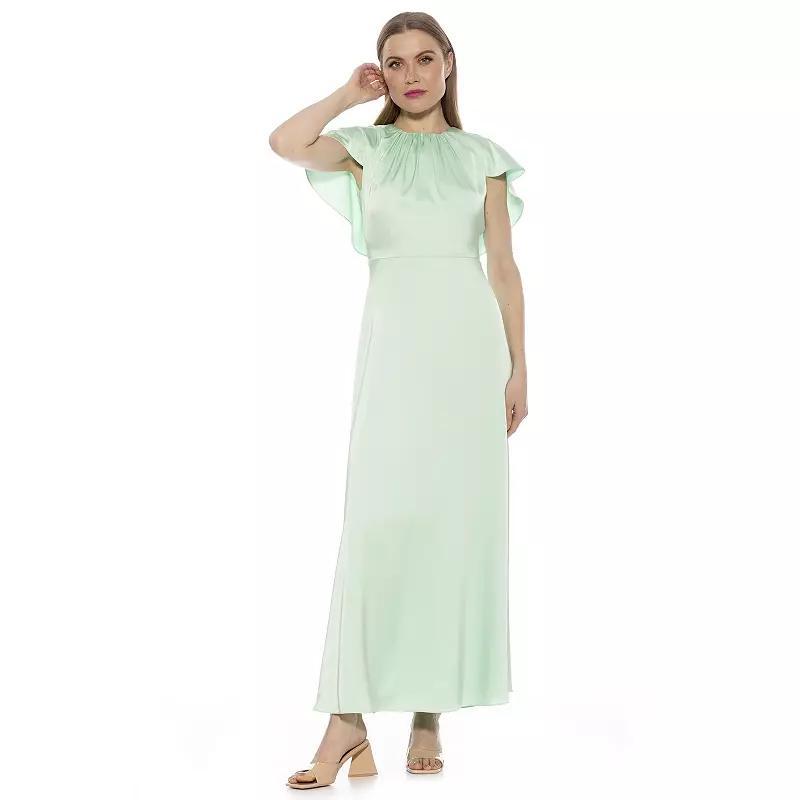 Women's ALEXIA ADMOR Danica Crewneck Flutter Cap Sleeve Dress, Size: 8, Ivory Product Image