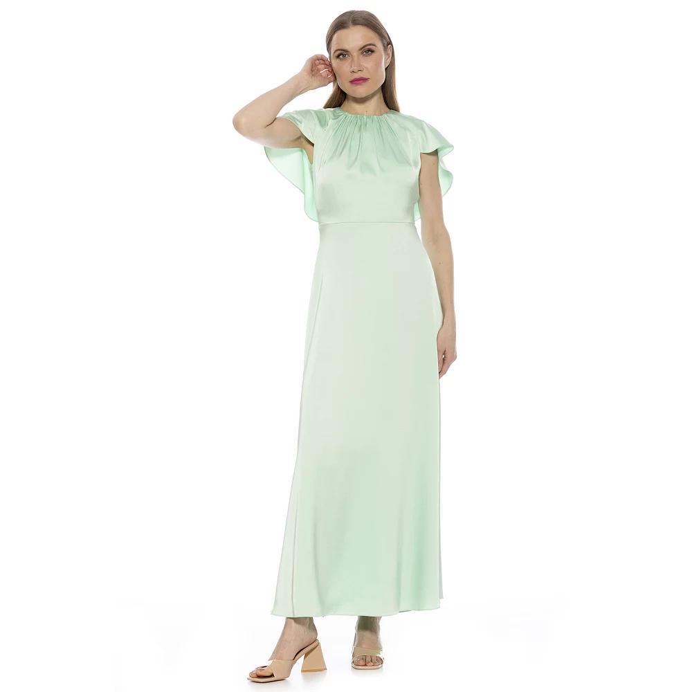 Women's ALEXIA ADMOR Danica Crewneck Flutter Cap Sleeve Dress, Size: 8, Ivory Product Image