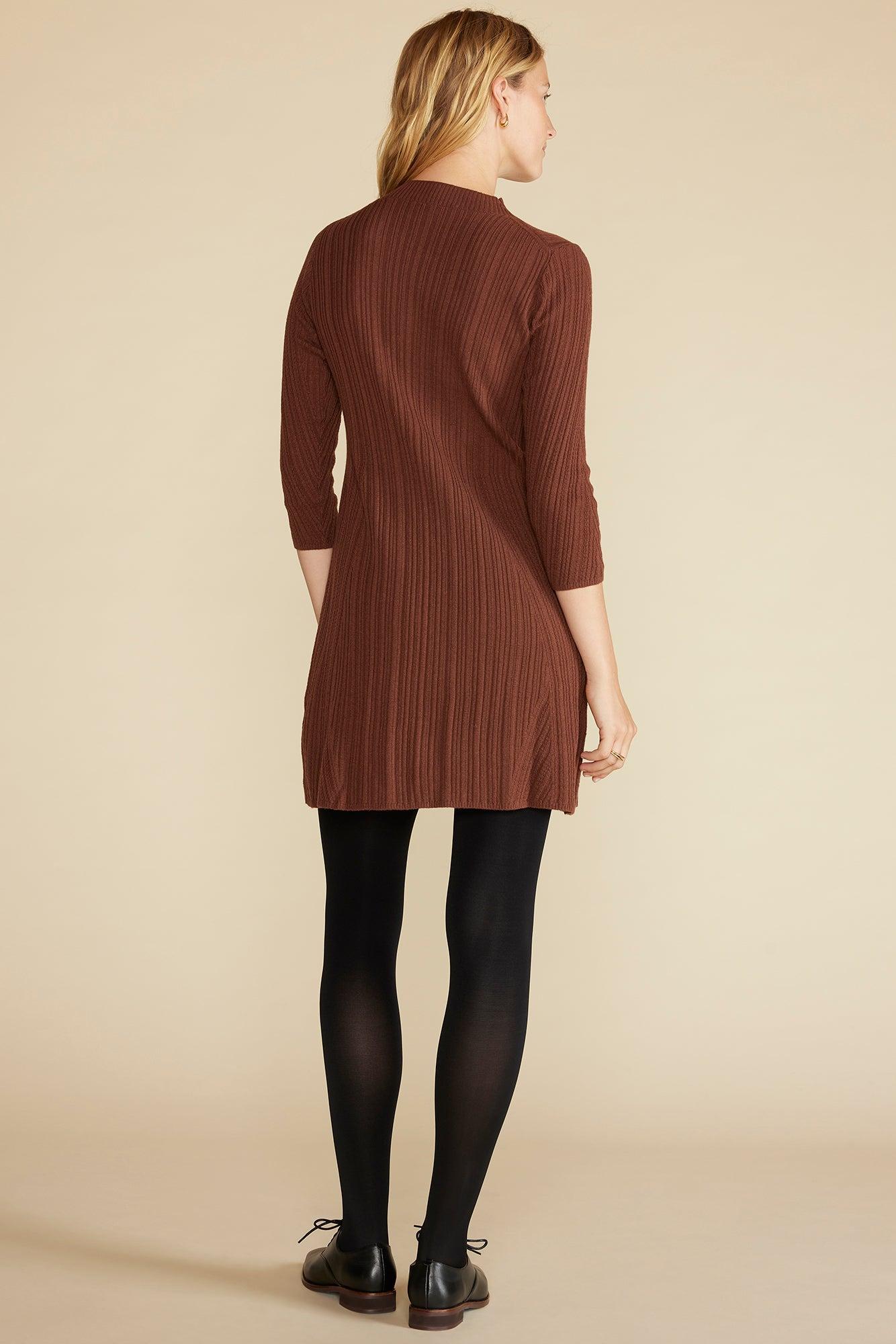 Sidony Mini Sweater Dress - Espresso Brown Product Image