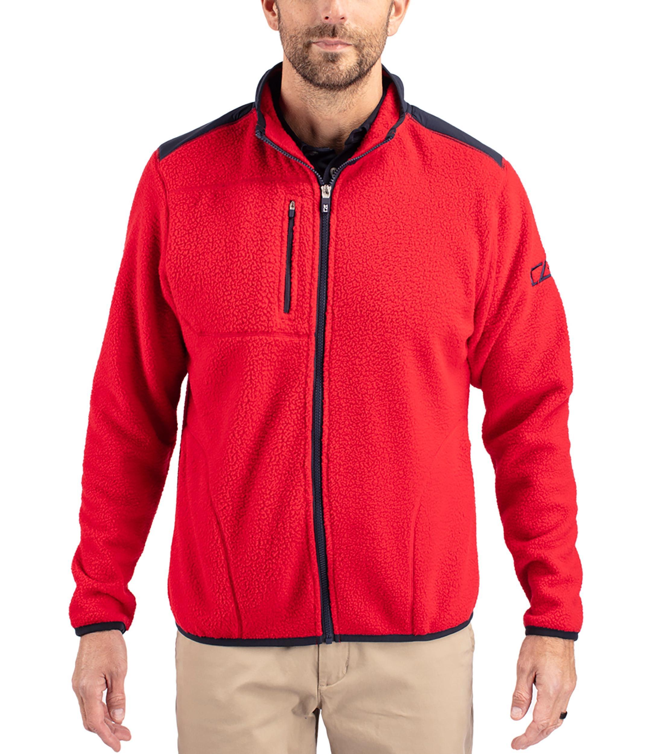 Cutter & Buck Cascade Eco Sherpa Mens Big & Tall Fleece Jacket Product Image
