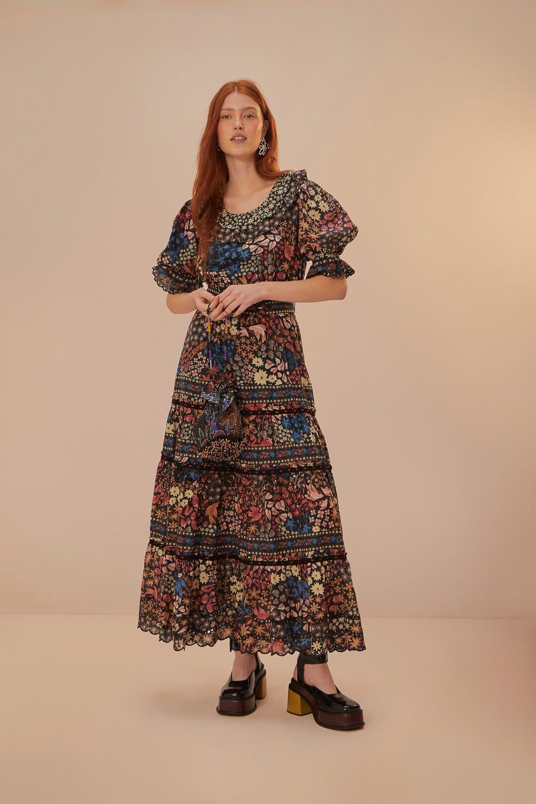 Black Jujus Garden Maxi Dress, JUJUS GARDEN BLACK / XXS Product Image