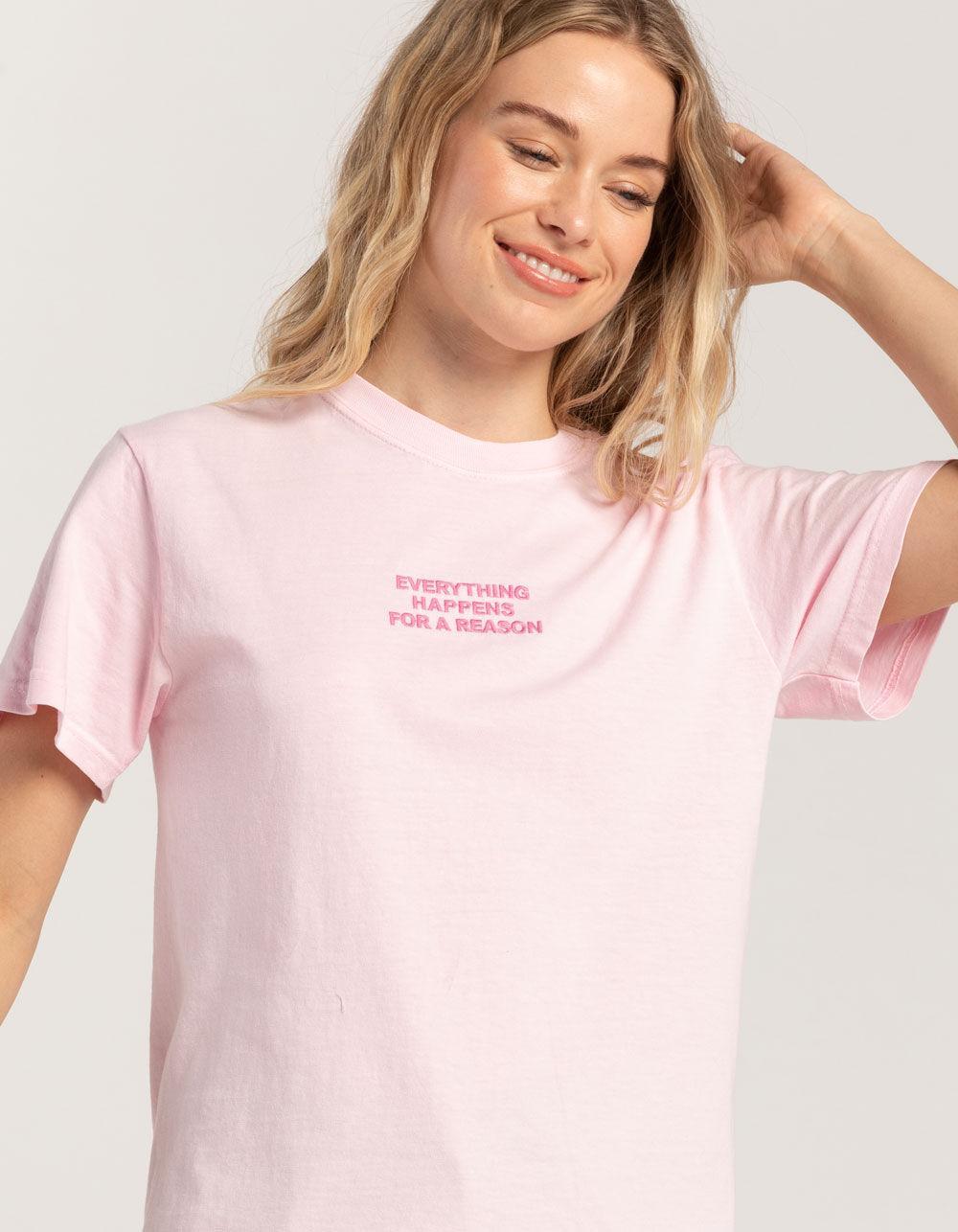 RIOT SOCIETY Happens For A Reason Womens Tee - PINK Product Image