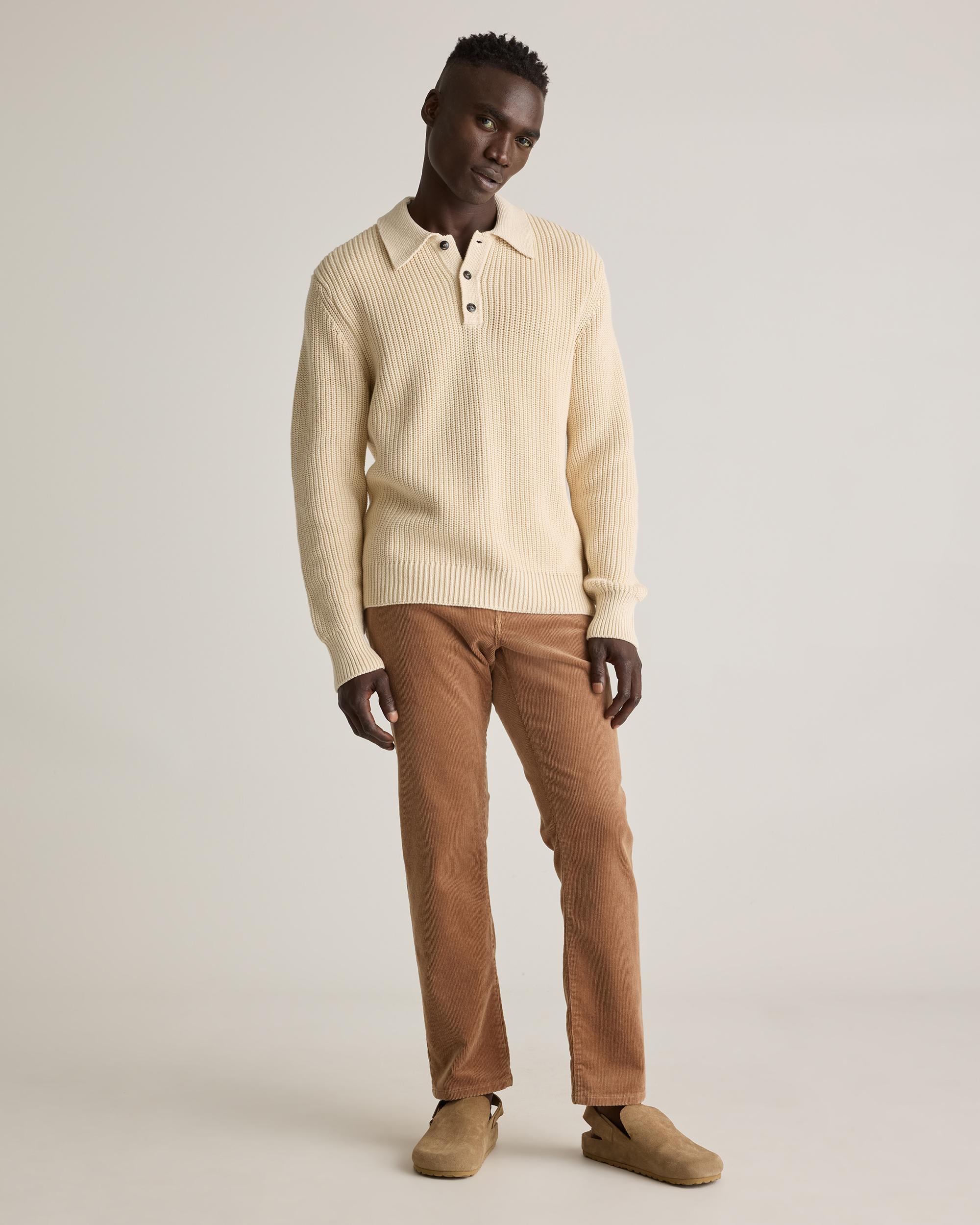 Quince | Men's Fisherman Polo Sweater Size XL, Organic Cotton Product Image