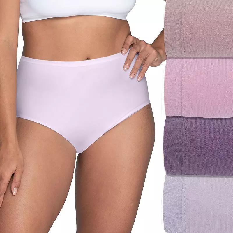 Womens Fruit of the Loom 4-Pack Seamless 360 Stretch Brief Panty Set 4DSLBRK, Womens, Purple Asst Product Image