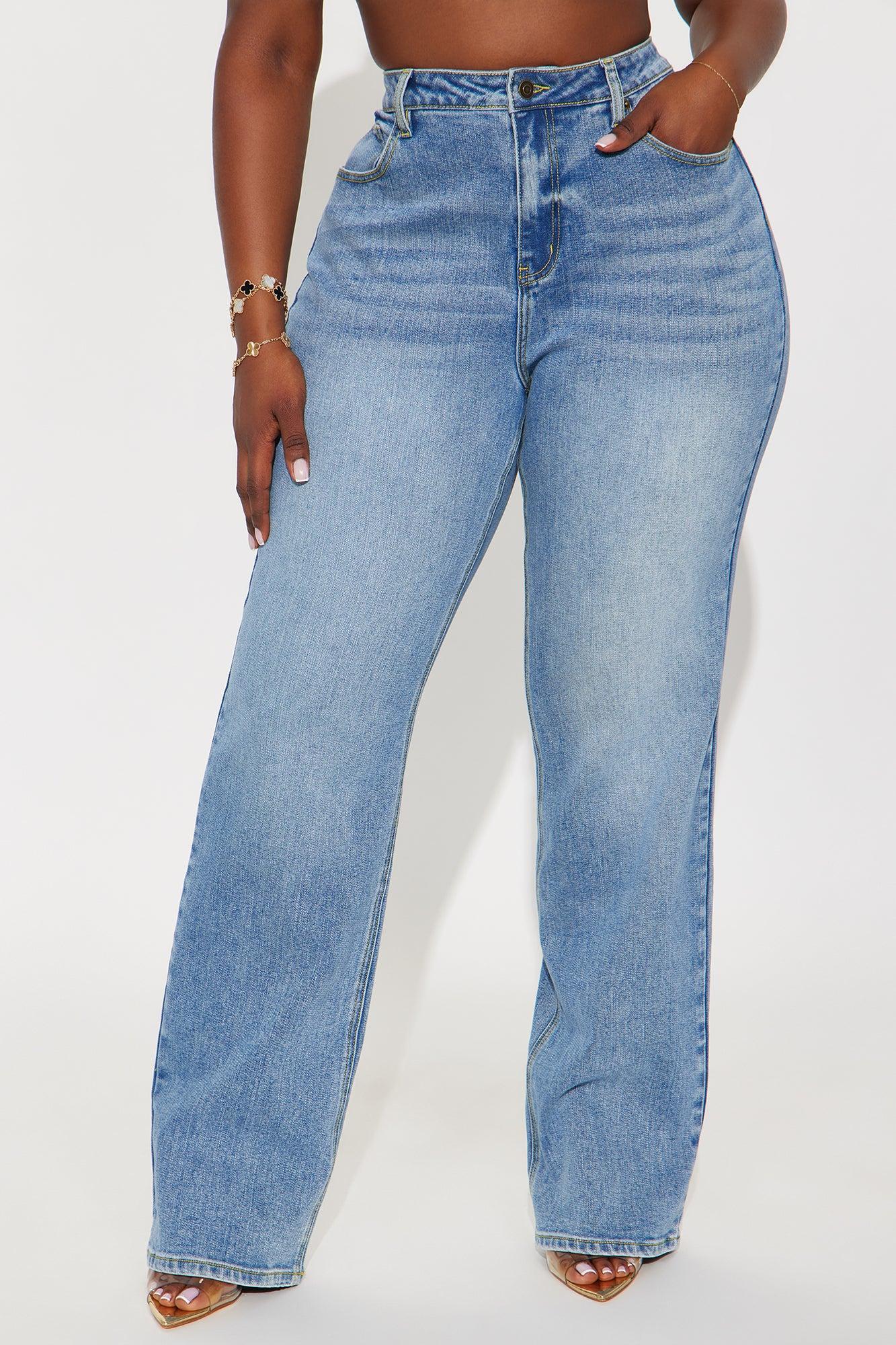Tall Be Authentic Slouchy Stretch Straight Leg Jeans - Medium Blue Wash Product Image