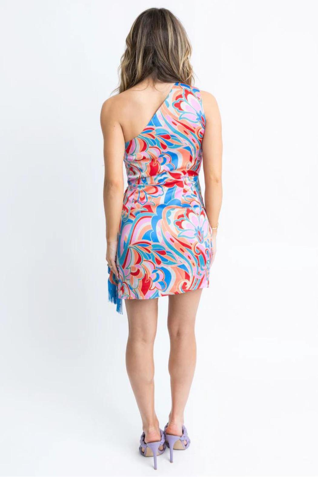 One Shoulder Fringe Dress Product Image