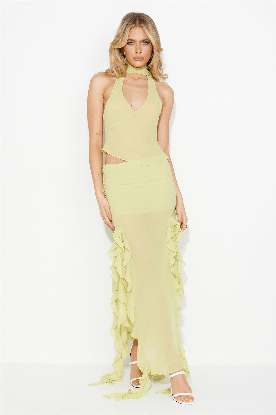 LIONESS Rendezvous Skirt Lime Product Image