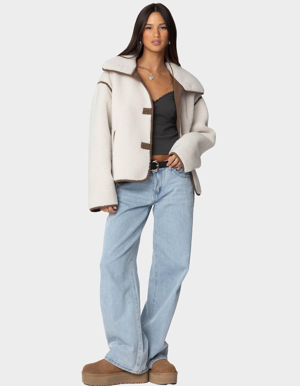 EDIKTED Frost Oversized Faux Shearling Jacket Product Image