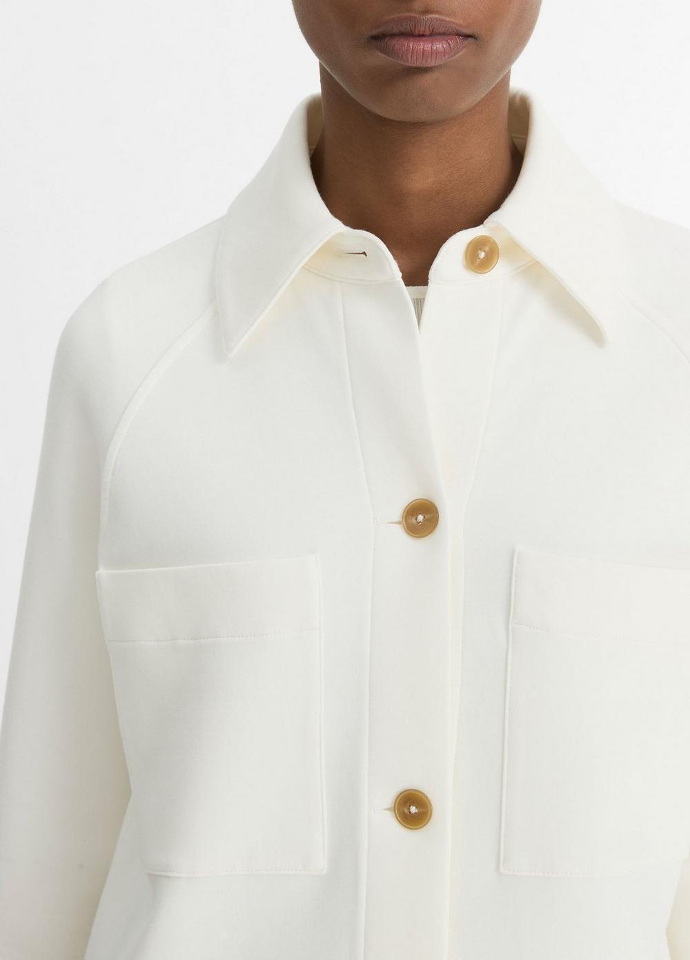 Womens Cotton-Blend Shirt Jacket, Off White, Size L Vince Product Image