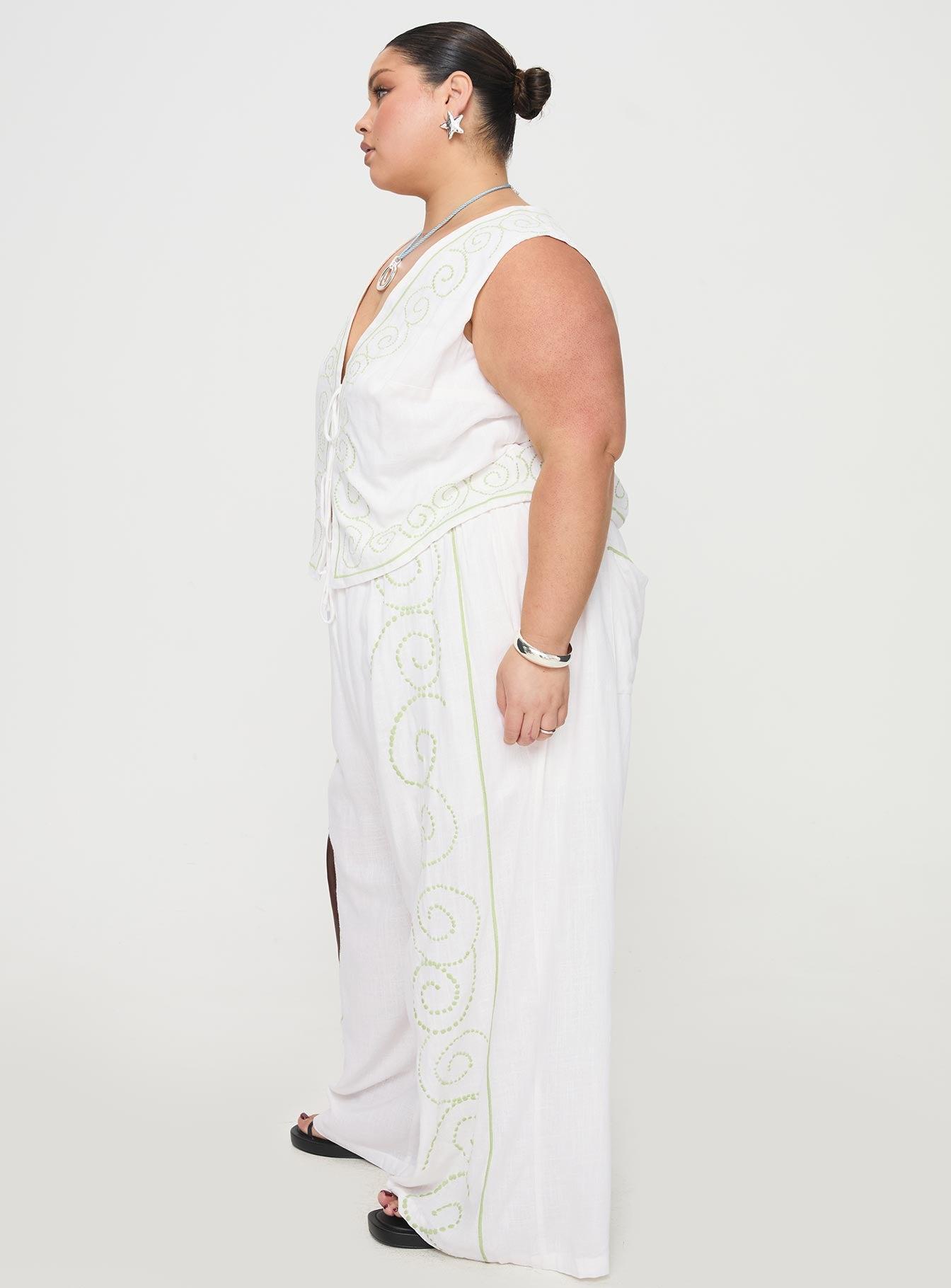 Kindred Pants White / Green Curve Product Image