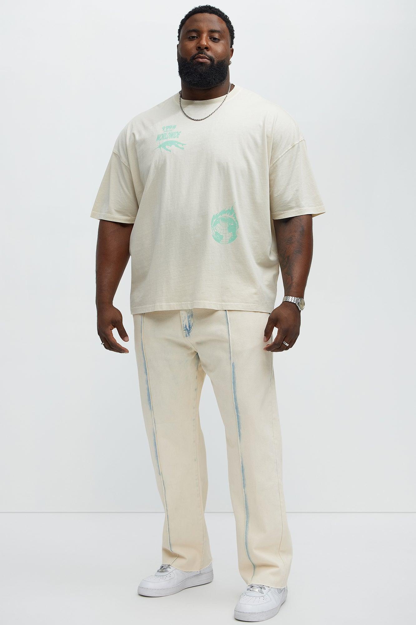 Brutalism Oversized Short Sleeve Tee - Cream Product Image