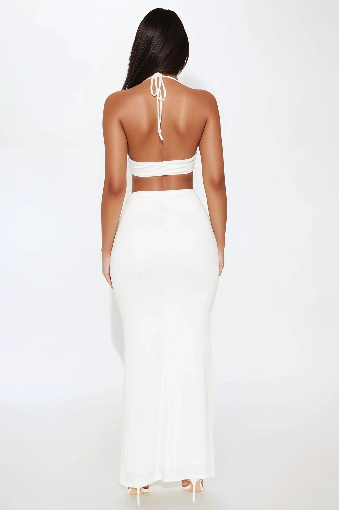 Chasing You Maxi Skirt Set - White Product Image