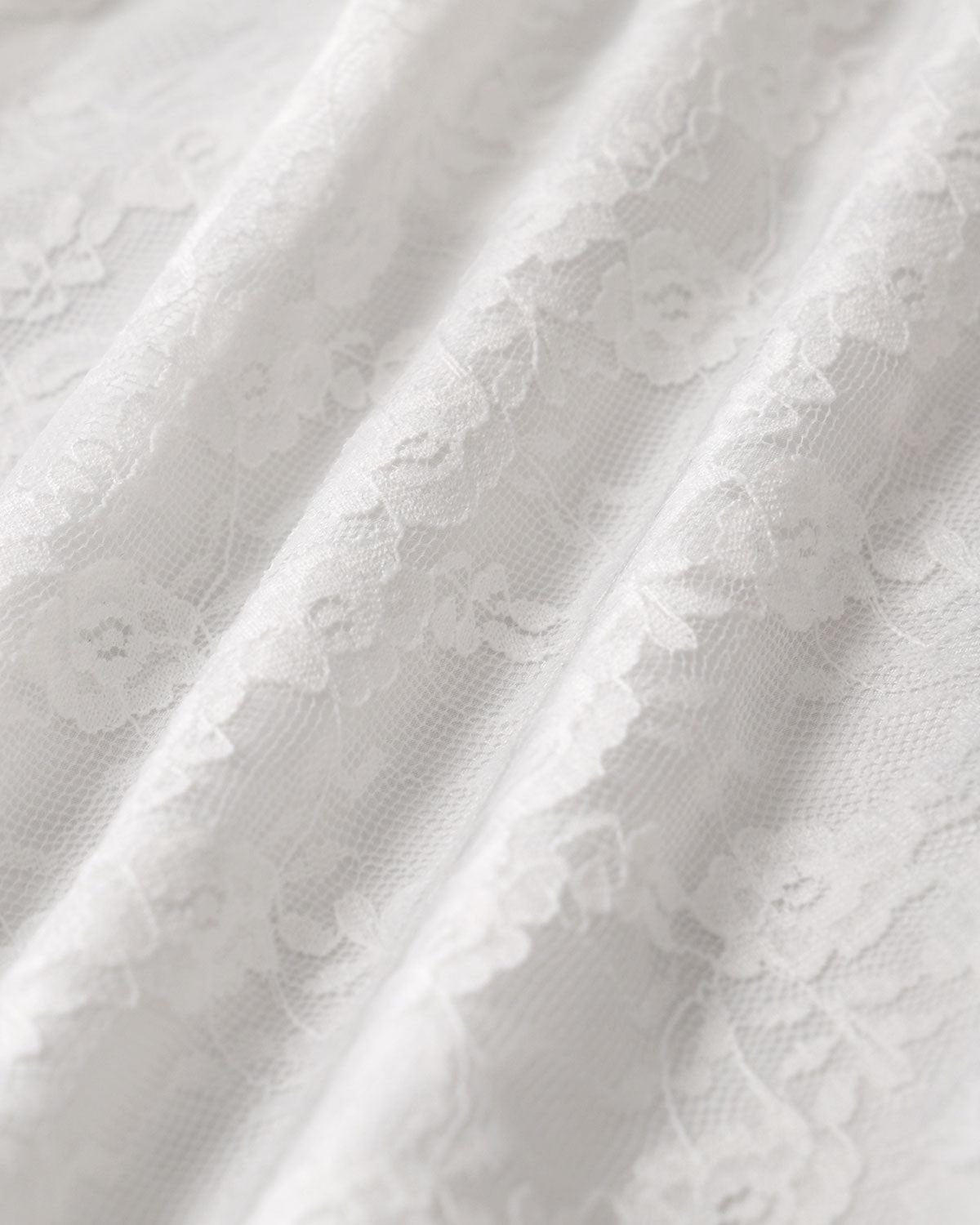 White Jacquard Elastic Waist Midi Skirt Product Image