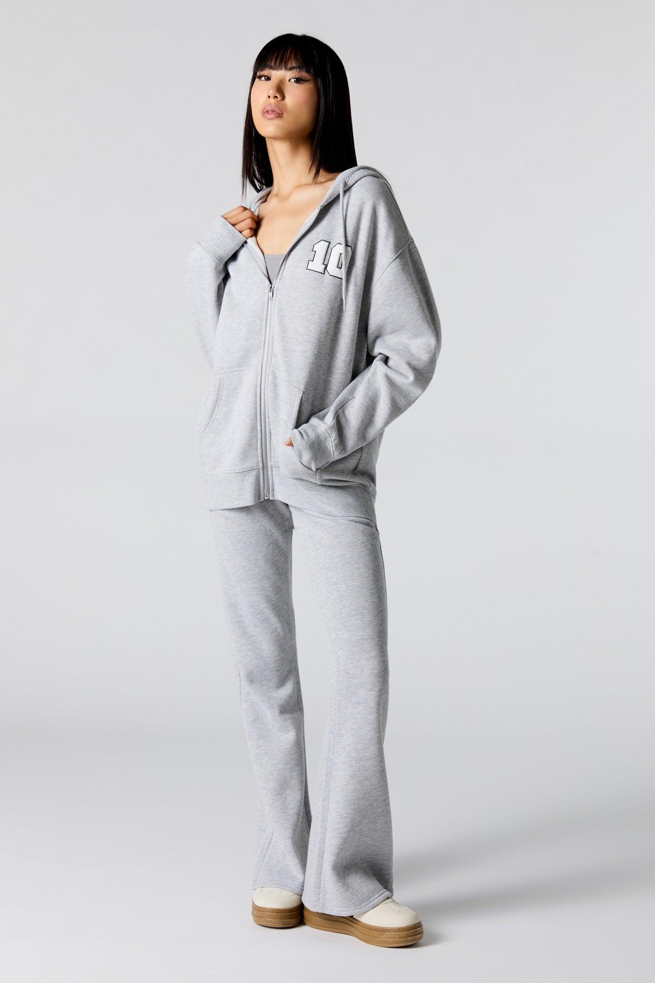 City Embroidered Zip-Up Fleece Hoodie Female Product Image