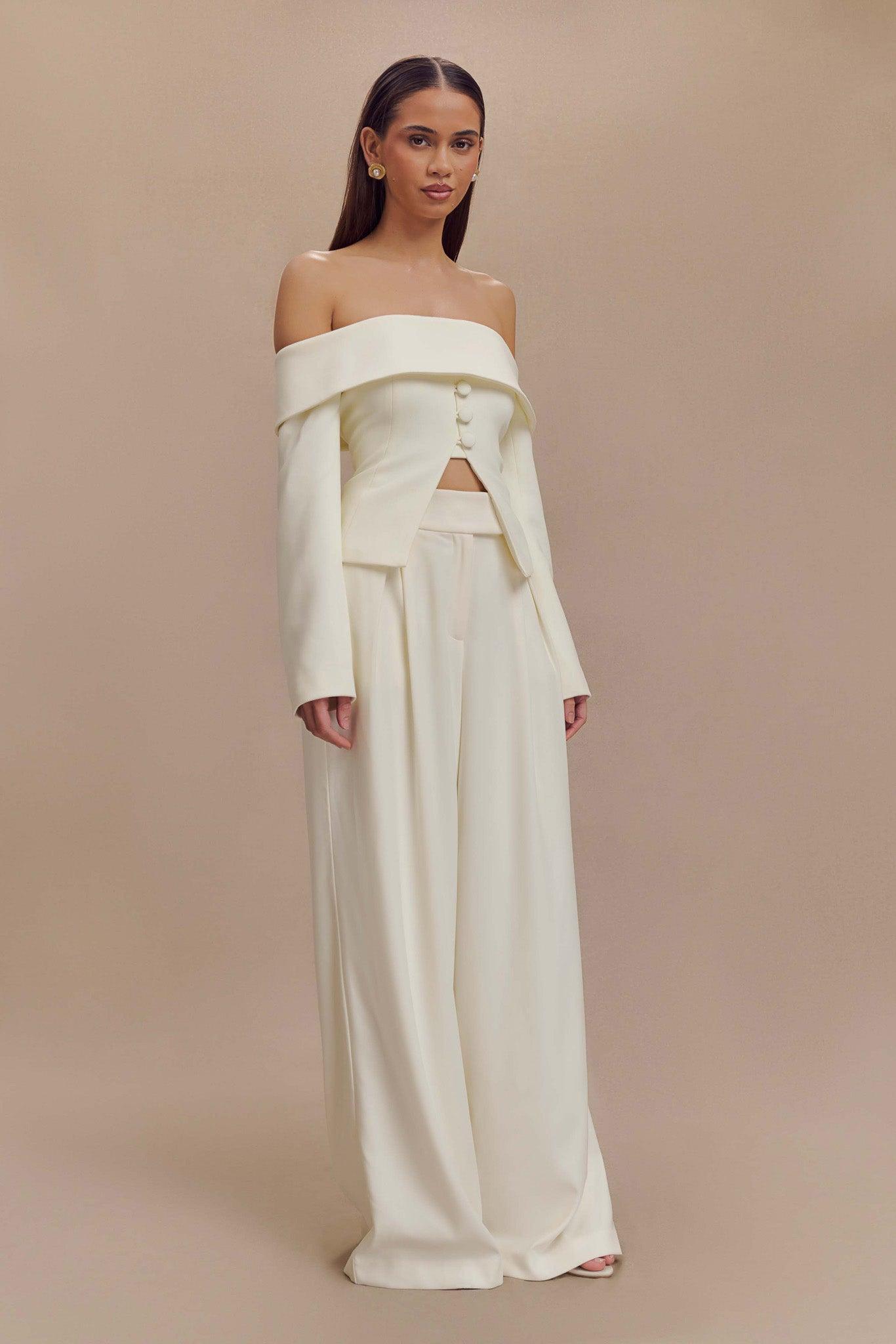 Celene Off Shoulder Jacket - Ivory Product Image